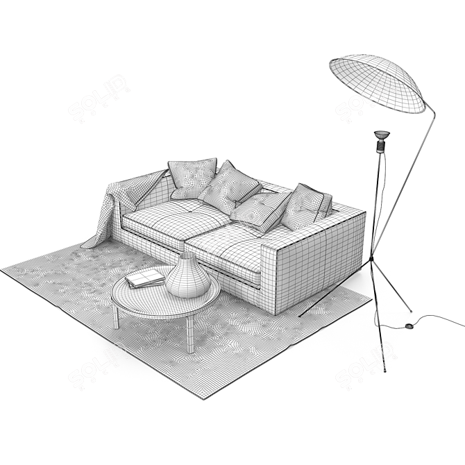 Modern Ligne Roset Bergame Sofa Set 3D model image 3