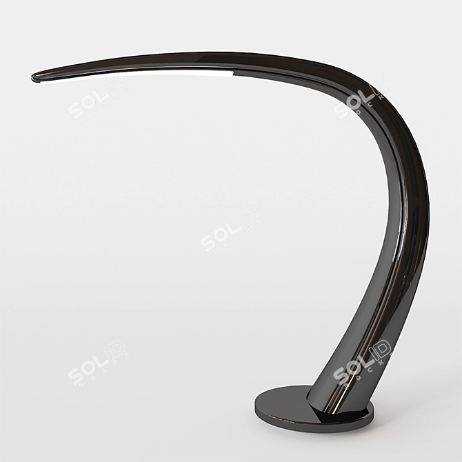 Sleek Steel LED Table Lamp 3D model image 2