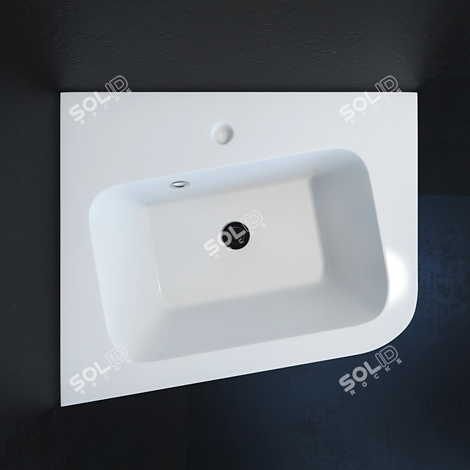 Ravak Wash 10: Corner Wash Basin with 10° Offset 3D model image 2