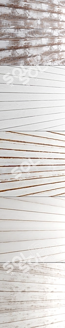 5-Piece White Wood Panel Collection 3D model image 2
