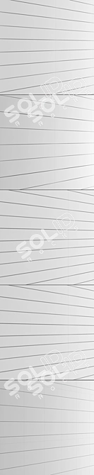 5-Piece White Wood Panel Collection 3D model image 3