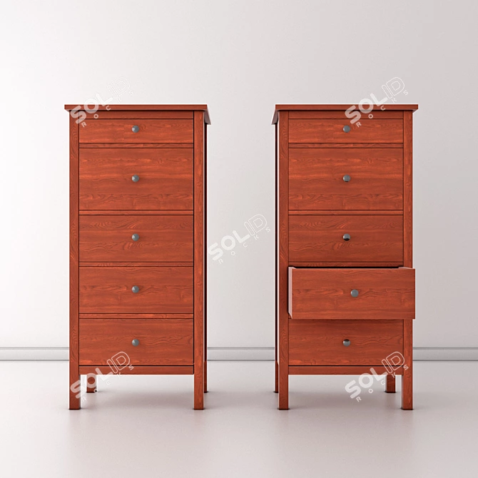 Russet Pine Chest of Drawers 3D model image 1