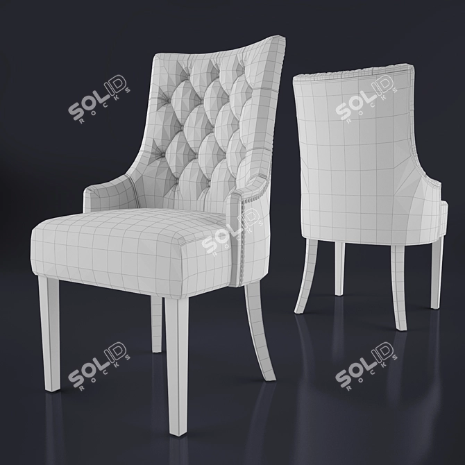 Luiza Classic Chair with Back Capitone 3D model image 2