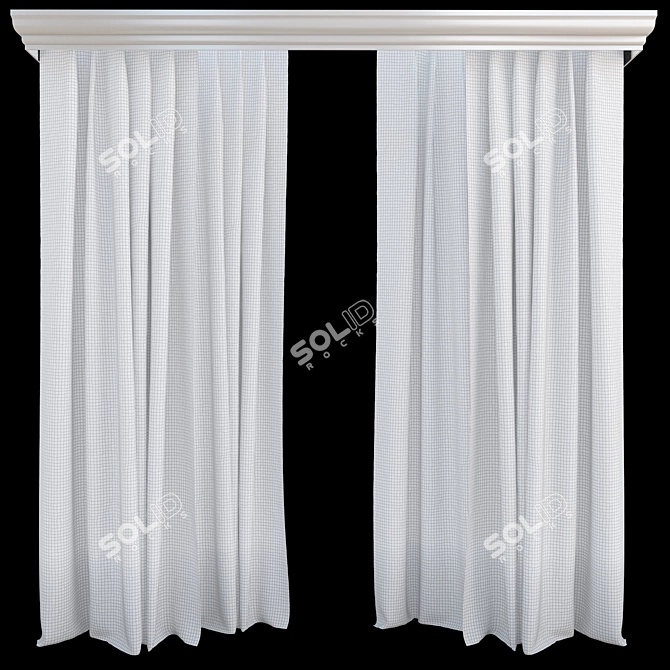 Elegant Curtain Set 3D model image 2