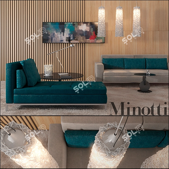 Title: Elegant Minotti Furniture Set 3D model image 1