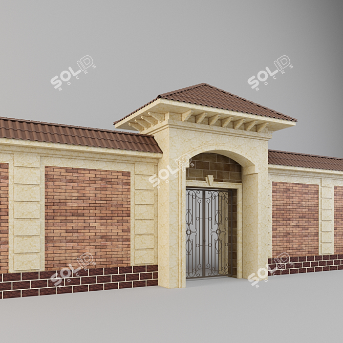 Elegant Textured Entrance 3D model image 1