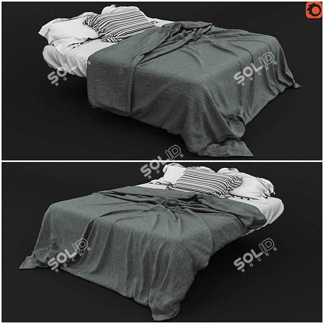 Luxury Bed Linen Set: Corona 3D model image 1