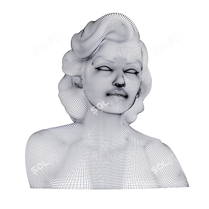 Elegant Marilyn Monroe Porcelain Sculpture 3D model image 2