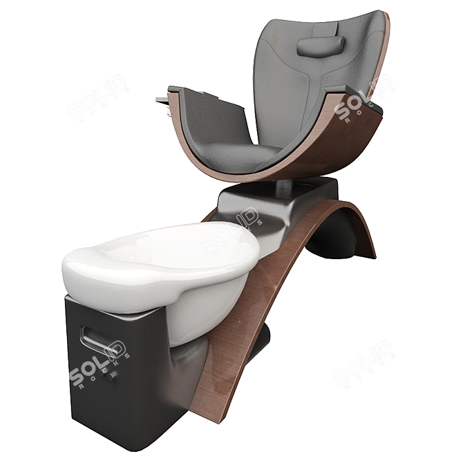 Luxury Cherry Wood Pedicure Spa 3D model image 1