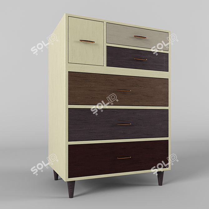 Versatile 6-Drawer Wardrobe in Multiple Colors 3D model image 1