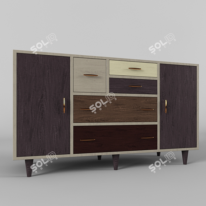 Christian Multi-finish Wardrobe Buffet 3D model image 1