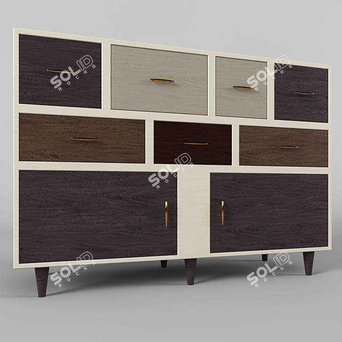 Greyson Multi-drawer Console: Stylish Storage Solution 3D model image 1