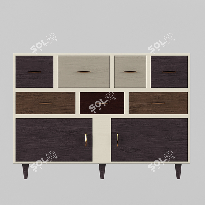 Greyson Multi-drawer Console: Stylish Storage Solution 3D model image 2