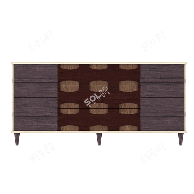 Vanda 7-drawer Dresser: Colorful & Stylish Storage 3D model image 2