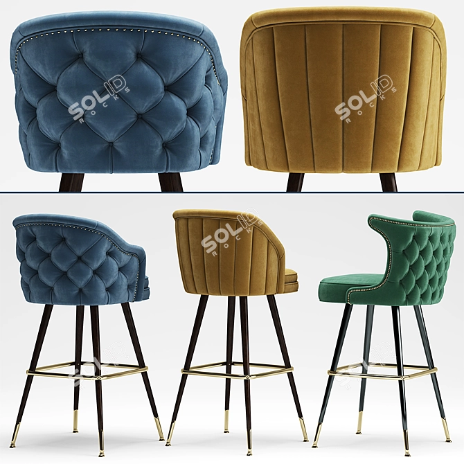 Antler Spring Bar Stool 3D model image 1