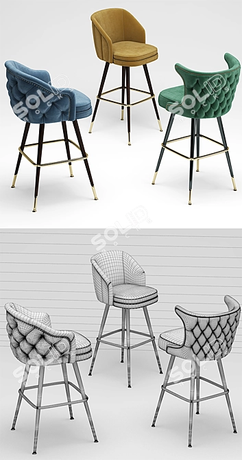 Antler Spring Bar Stool 3D model image 3