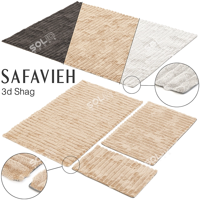 SAFAVIEH 3D Shag Rug Set 3D model image 1