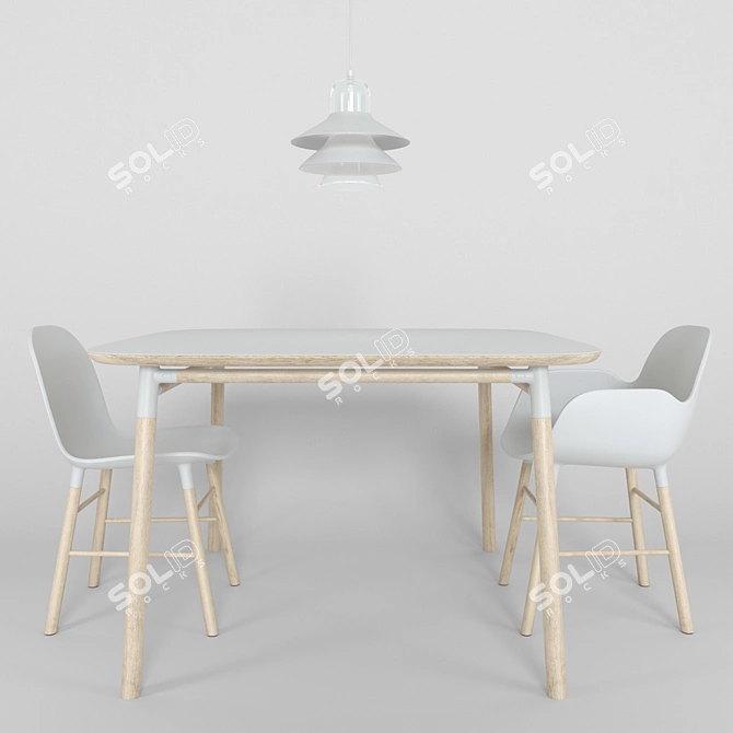 Modern Scandinavian Furniture Set 3D model image 1