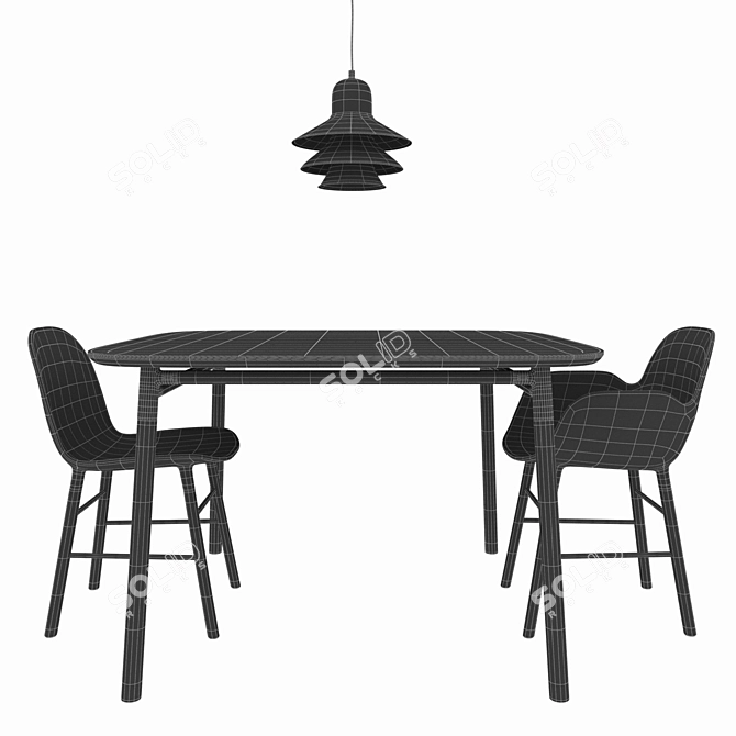 Modern Scandinavian Furniture Set 3D model image 3