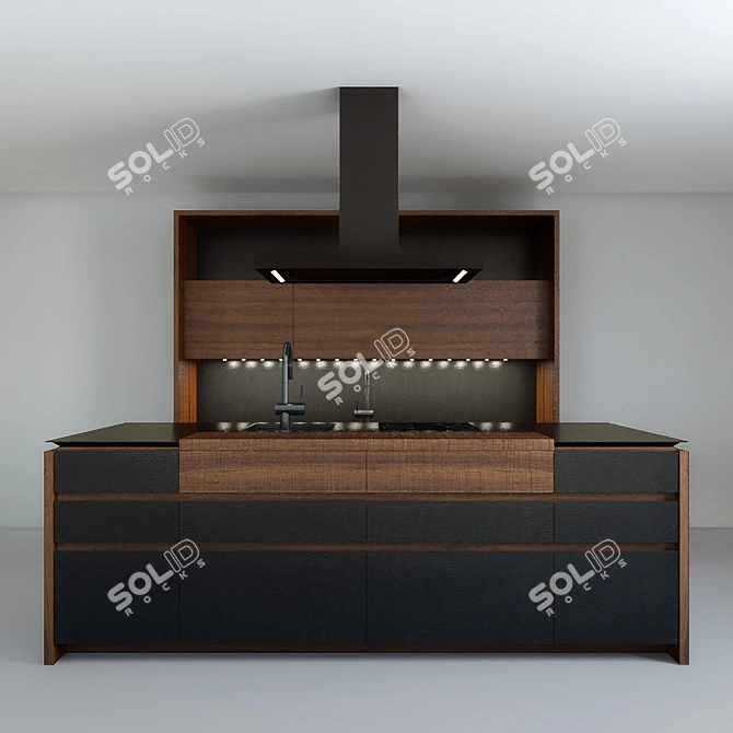 Cemento Eta Noir: Bold Elegance for Your Kitchen 3D model image 3