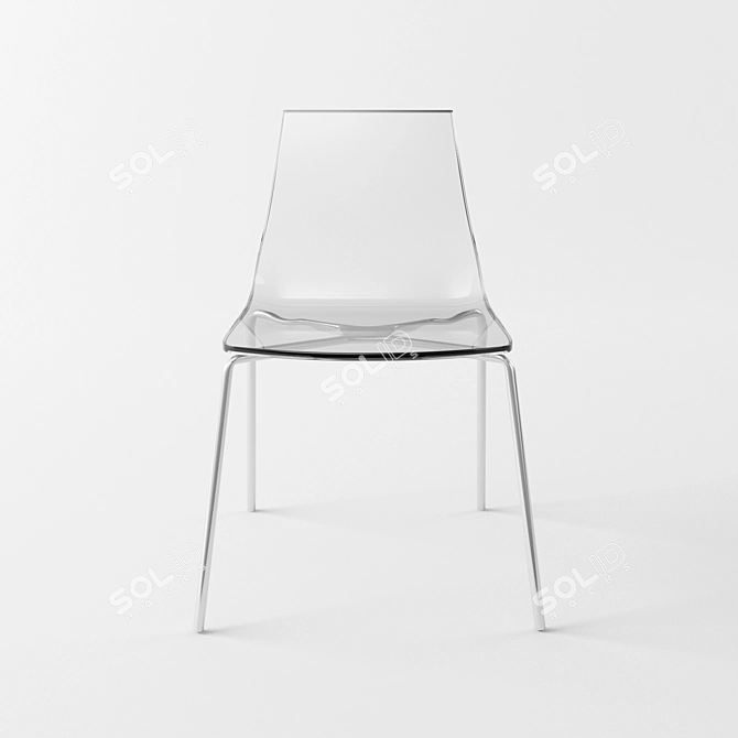 Stosa Luce: Modern Metal Kitchen Chair 3D model image 3