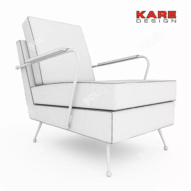 Luxury Velvet Armchair: Gamble Kare Design 3D model image 2