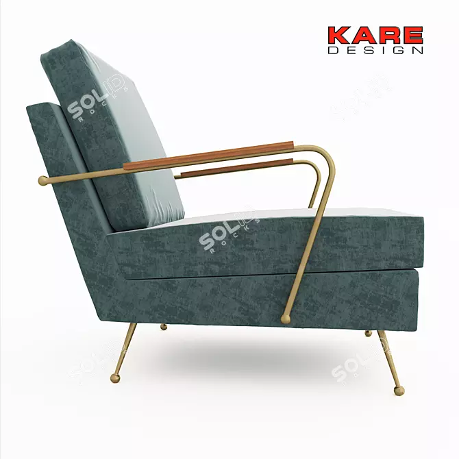 Luxury Velvet Armchair: Gamble Kare Design 3D model image 3