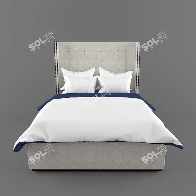 Elegant Portland Bed: London Style 3D model image 2