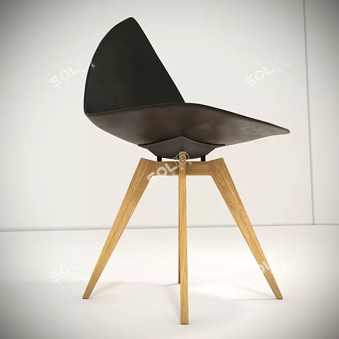 CHER Ottawa BoConcept - Modern Black Chair in Bahia 0930 Oak Finish (90/47x50x54cm) 3D model image 2