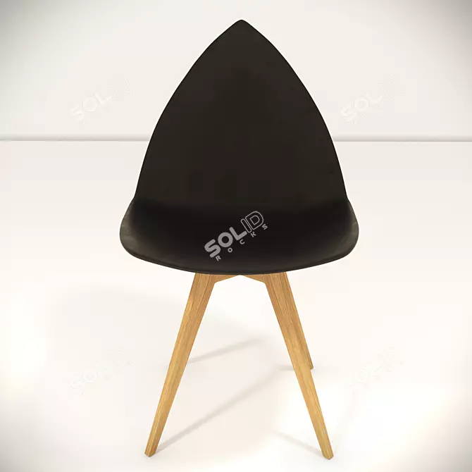 CHER Ottawa BoConcept - Modern Black Chair in Bahia 0930 Oak Finish (90/47x50x54cm) 3D model image 3