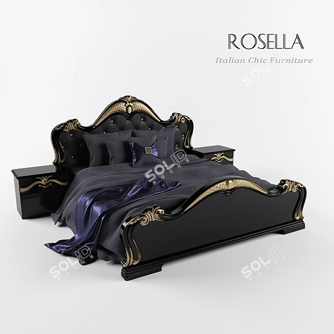 Rosella Italy Double Bed 3D model image 1