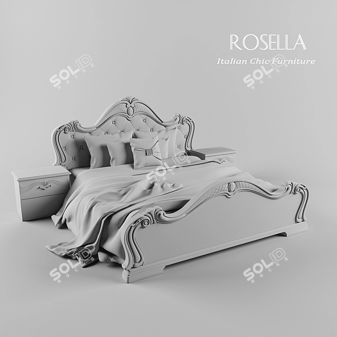 Rosella Italy Double Bed 3D model image 2