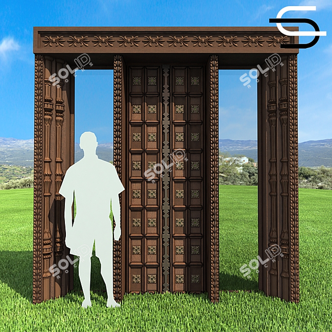 Colonial Door 2 3D model image 3