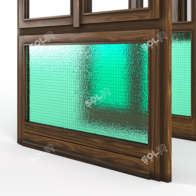 Milan 60s Wood Window 3D model image 2