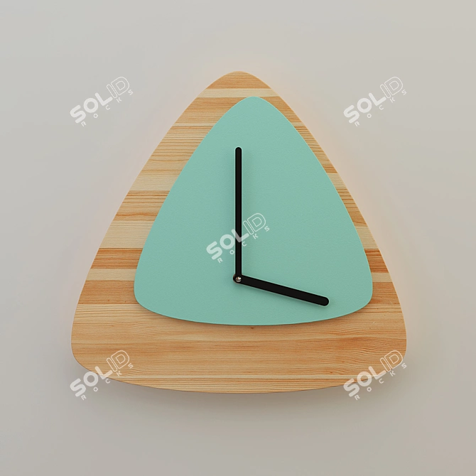 Elegant Wooden Wall Clock 3D model image 1