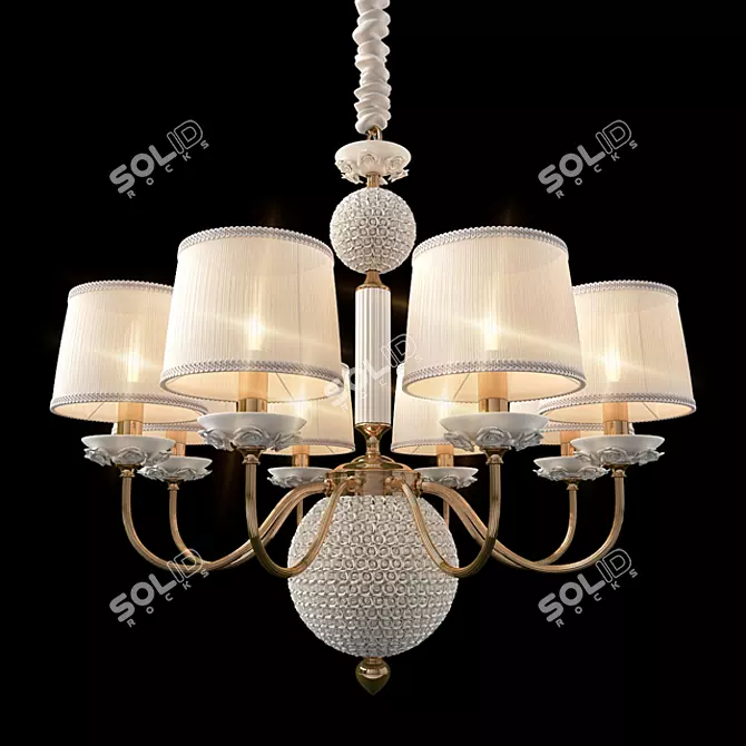 Gilded Elegance Crystal Chandelier 3D model image 1