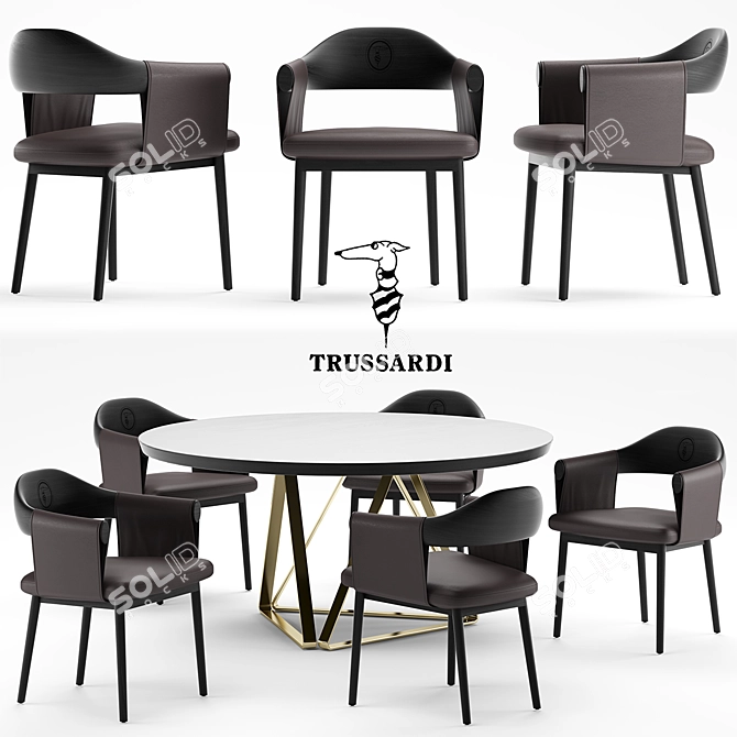 Elegant Trussardi Casa Chair 3D model image 1