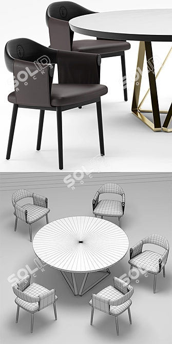 Elegant Trussardi Casa Chair 3D model image 3