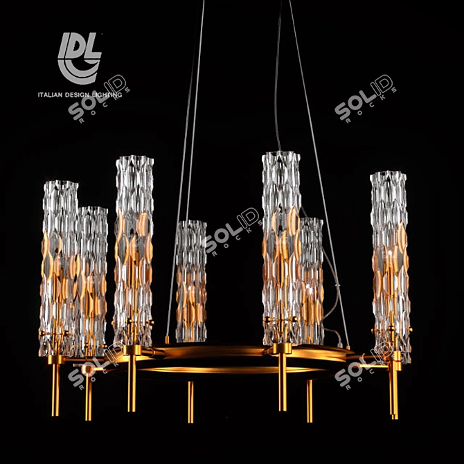 Bamboo Gold Pendant Lighting 3D model image 1