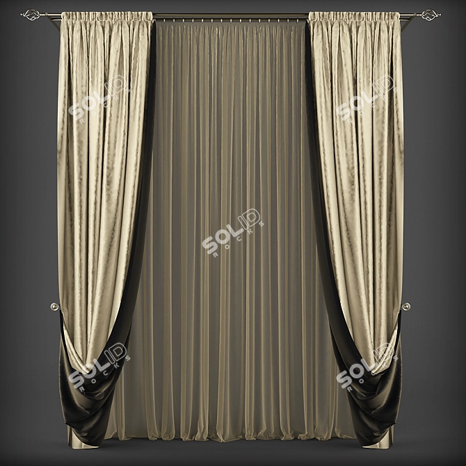 Elegant Drapes for Timeless Style 3D model image 1