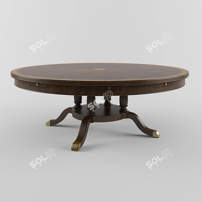 Bennett Radial TV Stand 3D model image 1