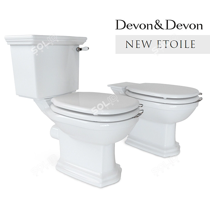 Italian Etoile WC - Stylish and Compact 3D model image 1