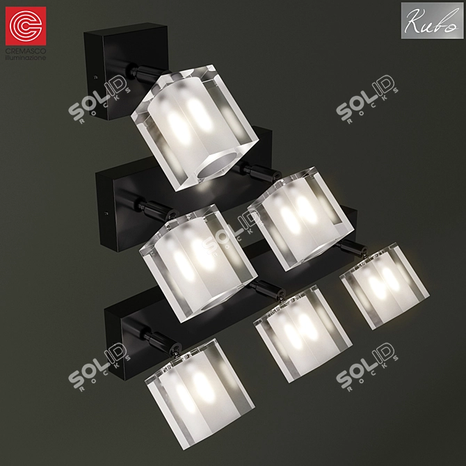 Cremasco Kubo Art: Elegant Illuminated Wall Sconces 3D model image 1