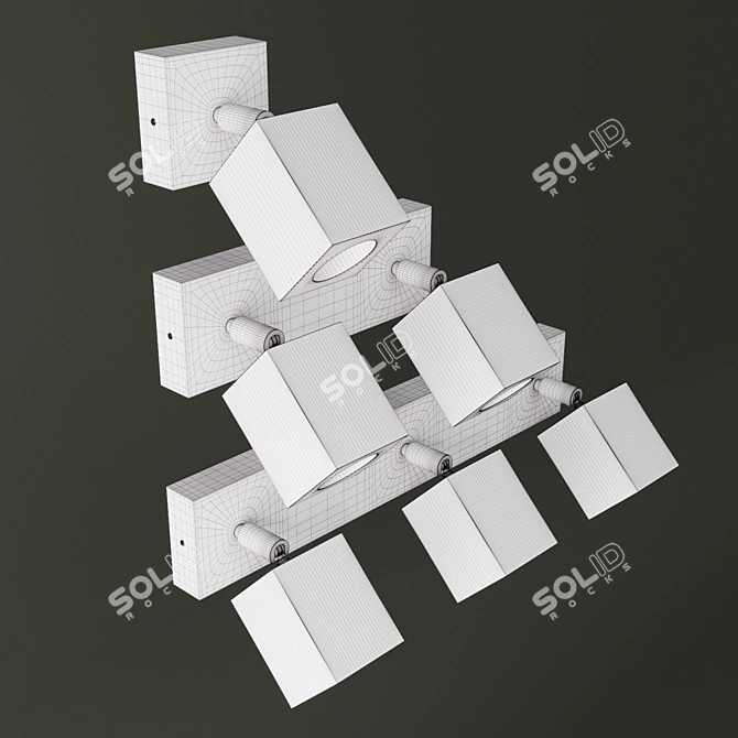 Cremasco Kubo Art: Elegant Illuminated Wall Sconces 3D model image 2