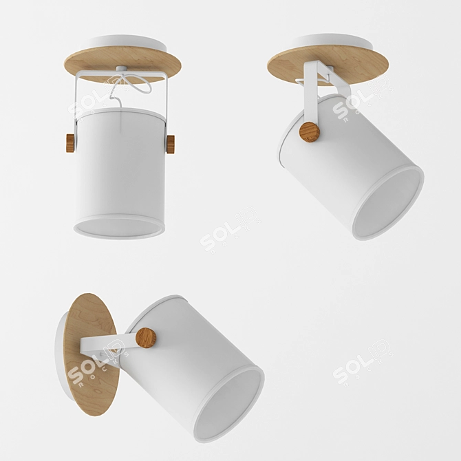 Title: Relax White Ceiling Lamp Set 3D model image 3