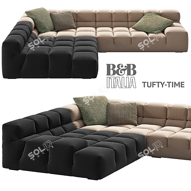 Luxurious Tufty-Time 2 Sofa 3D model image 1