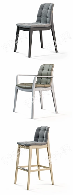 Montbel Light Bar Chair - Stylish and Comfortable 3D model image 2