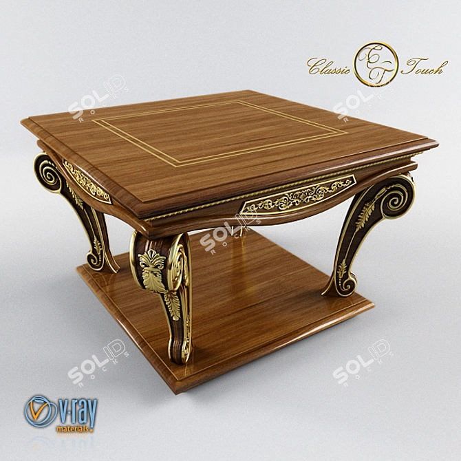 Elegant Heritage Wood Table 3D model image 1