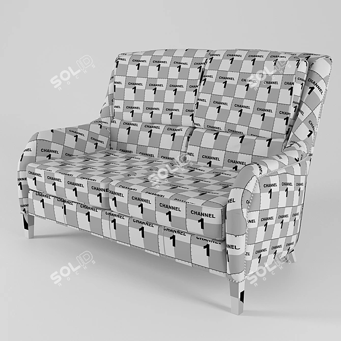 Modern Chelsea Two Seater Armchair 3D model image 2