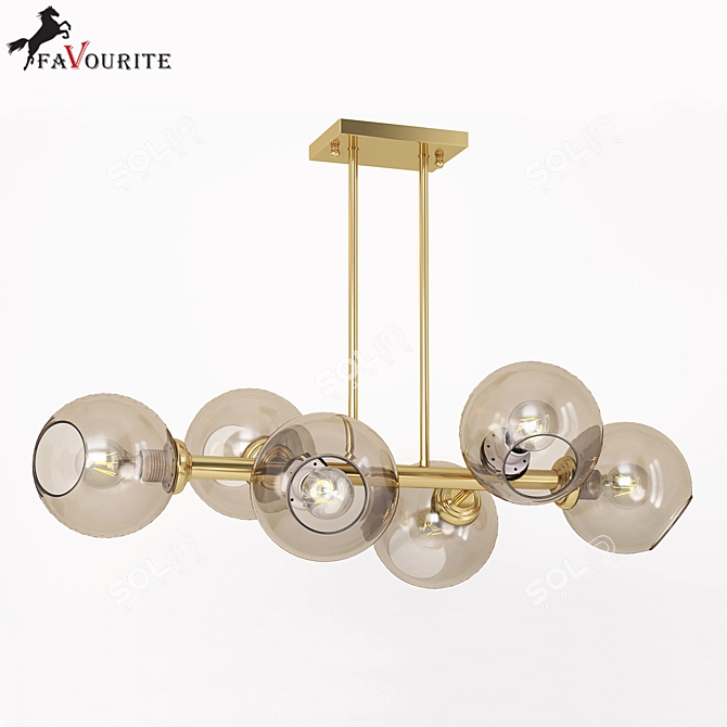 Elegant Bolillas Chandelier 3D model image 1